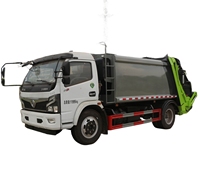 Camion à ordures compacteur moyen 8 m³ Euro 6 Quanchai 156 CV Boîte de vitesses Wanliyang 6 rapports CAN Bus Télécommande