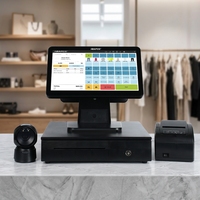 HBAPOS GM10 Mesin Kasir Layar Sentuh All-in-One, Sistem POS Restoran Intel Core I5 Windows 7/10 dengan Garansi 1 Tahun.