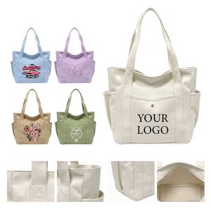 Sac fourre-tout promotionnel personnalisé avec logo imprimé, recyclable, style professionnel, motifs multicolores - Product Image 3