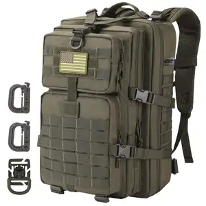 Waterproof Camo Black Tactical Backpack Large 85 Liter Travel Bag With Usa Patch