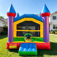 Château gonflable multicolore pour toute l'année, gonflage rapide, maison de jeu, château sauteur arc-en-ciel, location pour fêtes en extérieur et jeux dans le jardin