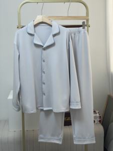 <span class=keywords><strong>Pigiama</strong></span> da <span class=keywords><strong>Uomo</strong></span> Lijia di Alta Qualità, Blu Chiaro, 260g, Abbigliamento da Casa Traspirante e Fresco, Maglia a Maniche Lunghe e Pantaloni Lunghi - Product Image 4