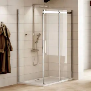 Grosir Pabrik shower kamar mandi kaca tempered 10mm shower kamar mandi shower geser kamar mandi