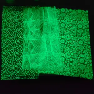 custom pattern printing photoluminescent glow in the dark micro poly 3d air mesh knitted polyester shoes upper cloth fabric