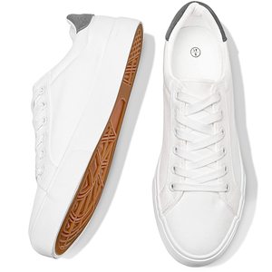 <b>White</b> <b>Lace</b> Up Canvas Shoes Lightweight Breathable Low Cut Student Sneakers for Women - Product Image 1