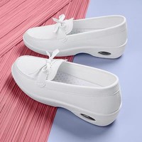 Chaussures d'infirmière légères pour femmes en PU avec coussin d'air, nouvelle collection printemps, confortables, semelle souple, anti-fatigue, antidérapantes, tendance