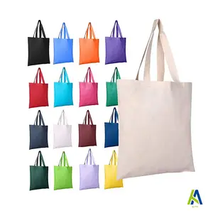 High Quality Custom Logo Printed Eco Friendly Reusable Large Capacity Canvas Cotton Shopping Tote Bag With Handles For Women