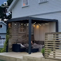 Pérgola independiente de aluminio para patio trasero, espacio exterior para vivir y cenar