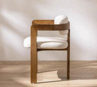 Chaises de Salle à Manger en Bois Massif de Luxe Léger avec Accoudoirs et Dossiers, Meubles Créatifs pour le Coin Thé du Salon