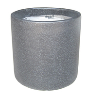 Set Pot Tanaman Lantai dari Batu Terrazzo Hitam Bulat, Semen Ringan, Ramah Lingkungan, Set 3 Pot Bunga Ringan dengan Lubang Drainase