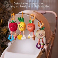 Tumama Kids Nouveautés Jouets de dentition et hochets suspendus amusants pour bébés nouveau-nés, apaisants pour berceaux et poussettes, hochets fruits pomme