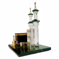 Cadeau traditionnel islamique de l'Aïd cristal verre Makkah Mecque horloge tour Allah Kaaba coran-ancienne Collection artisanat traditionnel