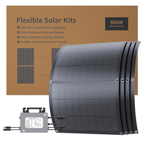 Kit Mikro Inverter Surya 4pcs Panel Surya Fleksibel Sistem Fotovoltaik Balkon Pembangkit Listrik 800W Sistem Surya Lengkap di Balkon