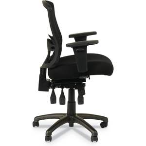 Silla de oficina Alera Etros Series Petite con respaldo medio, multifuncional, de malla, con altura ajustable, en cuero PU negro, para uso en el hogar o dormitorio - Product Image 4