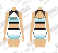 Haut et short de cheerleading personnalisés par sublimation, avec logo d'équipe de danse, pour l'entraînement et la pratique