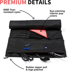 Échantillon gratuit Sac à couteaux Sac à roulettes en toile pour chef Sac de transport personnalisé en cuir avec 11 poches - Product Image 4