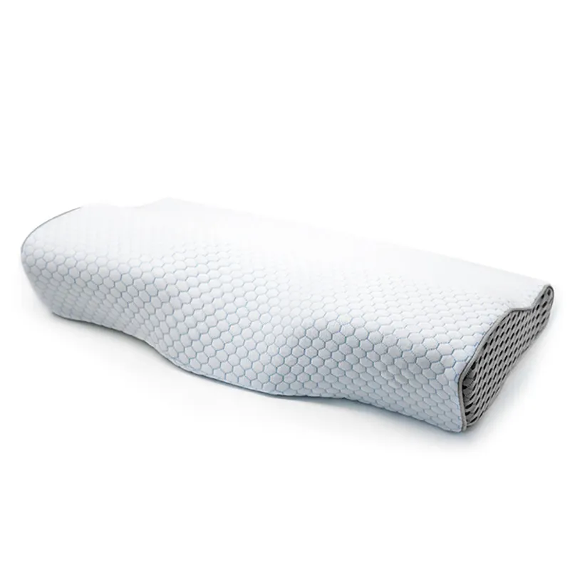 Travesseiro de cama premium 2024 com capa de tecido Tencel, travesseiro de memória para dormir, travesseiro de pescoço em forma ortopédica cervical