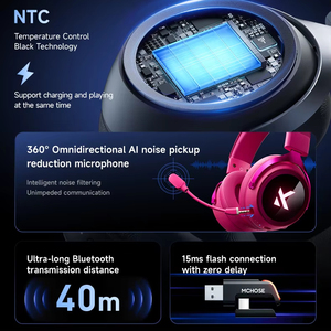 Độ trễ thấp 7.1 Stereo âm thanh chơi game tai nghe TOPSPEED không dây 2.4G & BT RGB Backlit 2000mAh giảm tiếng ồn cho PC PS4 ps5 chuyển đổi - Product Image 3