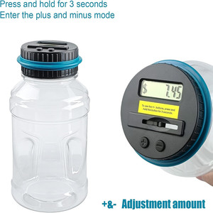 Tirelire électronique 1,8 L avec compteur de pièces numérique LCD, boîte de défi d'épargne à comptage automatique des monnaies, pour pièces de monnaie US <span class=keywords><strong>et</strong></span> <span class=keywords><strong>Euro</strong></span> - Product Image 2