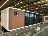 Cabane moderne en forme de pomme préfabriquée pour complexe hôtelier avec grande façade vitrée pour hôtel panoramique et camping de glamping
