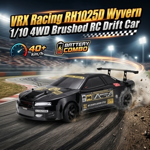 Voiture de drift RC VRX Racing RH1025D Wyvern <span class=keywords><strong>1</strong></span>/<span class=keywords><strong>10</strong></span> 4WD à moteur brossé, moteur 540, ESC 40A, batterie NiMh 7.2V 1800mAh, amortisseurs à huile, 30km/h, sur route, <span class=keywords><strong>RTR</strong></span> - Product Image 1