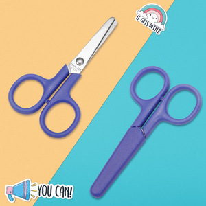 Childrens Craft <b>Scissors</b> 98mm Stainless Steel Straight Blade With Protective Sleeve For Paper Cutting And <b>Sewing</b> - Product Image 1