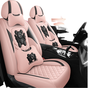 Mignonne fille dessin animé ours Design cuir enveloppe complète housse de <span class=keywords><strong>siège</strong></span> de voiture quatre saisons coussin Internet populaire pour les voitures General Motors - Product Image 5