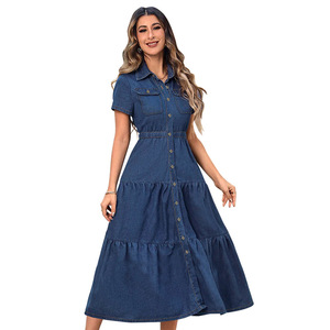<span class=keywords><strong>Abbigliamento</strong></span> donna <span class=keywords><strong>taglie</strong></span> <span class=keywords><strong>forti</strong></span> <span class=keywords><strong>abbigliamento</strong></span> donna con bottoni revers tasche lunghe maniche corte e abito lungo - Product Image 6