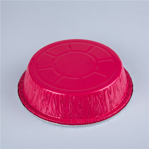 Plateau de cuisson rond en <span class=keywords><strong>aluminium</strong></span> durable de qualité alimentaire YC61, 670 ml, coloré, jetable, compatible <span class=keywords><strong>micro</strong></span>-ondes, récipient en <span class=keywords><strong>aluminium</strong></span> froissé, moules à tarte - Product Image 4