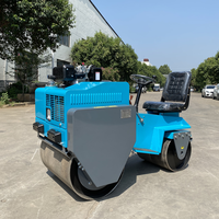 0.8 tonnes entièrement hydraulique marche arrière avec EPA CE moteur Double tambour Mini tour sur route compacteur à rouleaux