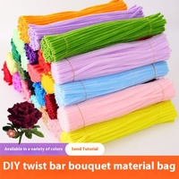 Gecodeerde Non-Shedding Diy Boeket Pluche Strips Kidsren 'S Handgemaakte Speelgoed Twist Stick Materiaal Pakket Accessoires Groothandel