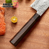 Couteau de chef japonais en acier Damas VG10 de haute qualité, 9 pouces, forgé à la main, avec manche en bois