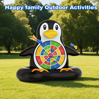 Nouvelle cible flottante gonflable pour enfants avec fléchettes adhésives, motif pingouin, jouet aquatique pour piscine