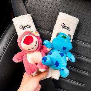 Protector de Cinturón de Seguridad para Asiento de <span class=keywords><strong>Coche</strong></span>, Diseño de Peluche de Conejo y Oso, para Mujer, Accesorios Interiores Decorativos - Product Image 2