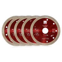 Lame diamantée en céramique super mince de 4,5in 115mm Lames de scie à carreaux rondes humides/sèches pour meuleuse d'angle pour couper le granit et le béton
