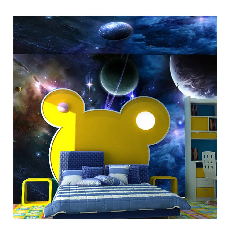 KOMNNI Custom Modern 3D Cosmic Night Pattern Wallpaper For Kids Room Living Room Background Waterproof 3D Wallpaper Murals