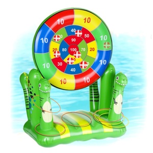 PVC Inflatable Dinosaur Pool Float Toy 26.7*38.5 Inch for <b>Kids</b> Dart Board Hoop <b>Ring</b> Toss Outdoor Water Game Cool Pool Yard Party - Product Image 1
