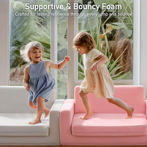 Children's Sofa Chair Foldable Sponge <b>Seat</b> For Kids Reading <b>Corner</b> Comfortable Stool Pink - Product Image 3