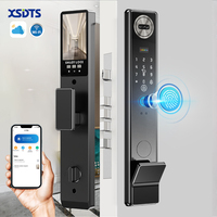 Serrure de porte intelligente en alliage d'aluminium XSDTS C21 avec reconnaissance faciale 3D, entrée sans clé par empreinte digitale, fonctionnement en temps réel avec Wishome