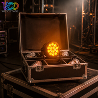 6 Projecteurs LED Par étanches avec Flight Case, 12x18W RGBAW+UV IP65 DMX512, en Aluminium Moulé Sous Pression, 150W, pour Éclairage Scénique, Mariages et Discothèques