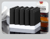 Briquets coupe-vent noirs haut de gamme pour entreprises, briquets jetables personnalisables en gros