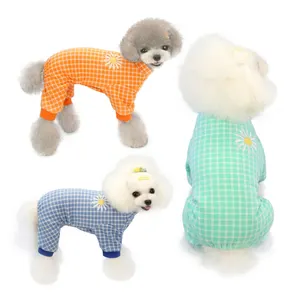 China Factory Stocked Newest Pet Apparel 4 Legs Plaid Dog Clothes For All Seasons