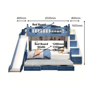 <span class=keywords><strong>Litera</strong></span> <span class=keywords><strong>Infantil</strong></span> de Madera Maciza de Alta Seguridad con <span class=keywords><strong>Escalera</strong></span> de Almacenamiento, <span class=keywords><strong>Cajones</strong></span> Bajo Cama y <span class=keywords><strong>Escalera</strong></span>, el Regalo de Lujo para Niños y Niñas - Product Image 6