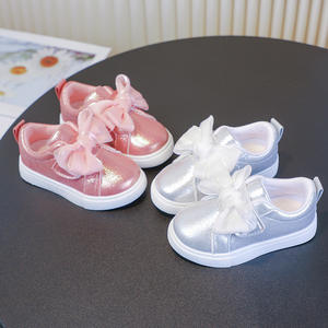 Детские блестящие низкие кеды JHT в корейском стиле для девочек, осенние, с бантом, спортивные, на мягкой подошве, повседневные, экспортные - Product Image 2
