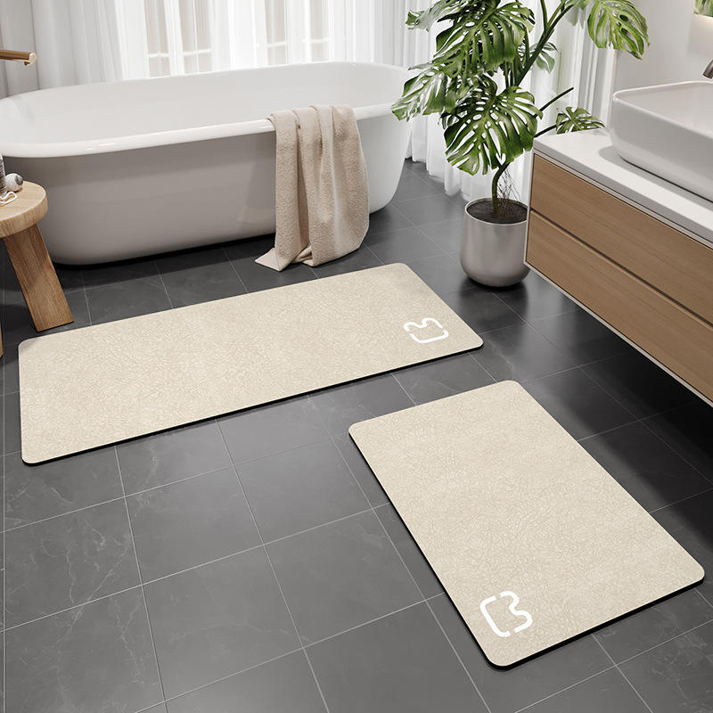 Tapis de bain en terre de diatomée nouvelle génération - tête de chat bleu marine