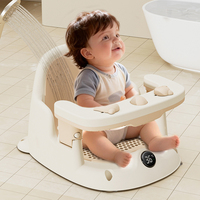 Siège de bain antidérapant pour bébé de 6 mois et plus avec thermomètre, chaise de bain pour nouveau-né avec 4 ventouses
