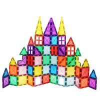 Wellbbplay - Juego de 100 Piezas de Bloques Magnéticos Educativos para Niños Pequeños, Bloques de Juego de Ensamblaje de Formas 3D Creativas STEM