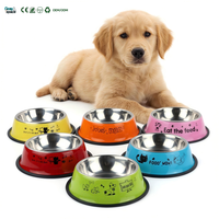 Gamelle portable écologique en acier inoxydable pour animaux de compagnie, base antidérapante personnalisée, bol à eau élégant pour chiens et chats, gamelle à riz