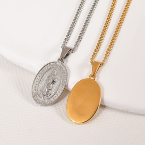 Mode Vierge Marie Collier 18K Plaqué Or En Acier Inoxydable Chrétien Bijoux Mère <span class=keywords><strong>De</strong></span> Dieu Guadalupe Collier pour Femmes - Product Image 2