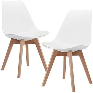Chaises de salle à manger Tulip en bois massif de hêtre et plastique, avec assise rembourrée en PU, style nordique, pour hôtels et restaurants, vente en gros usine - Product Image 3